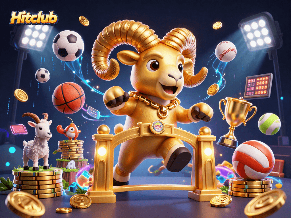 Experience thrilling gaming at Hitclub, where a golden ram charges at the sports betting world.
