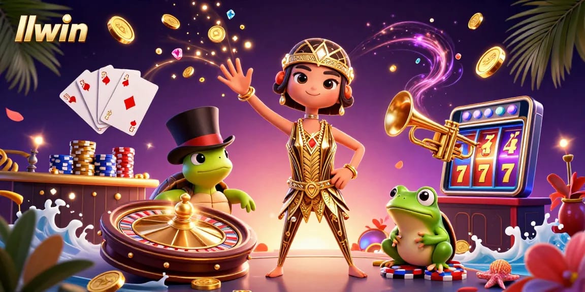 Experience thrilling gameplay at llwin with vibrant characters in a dynamic casino scene.