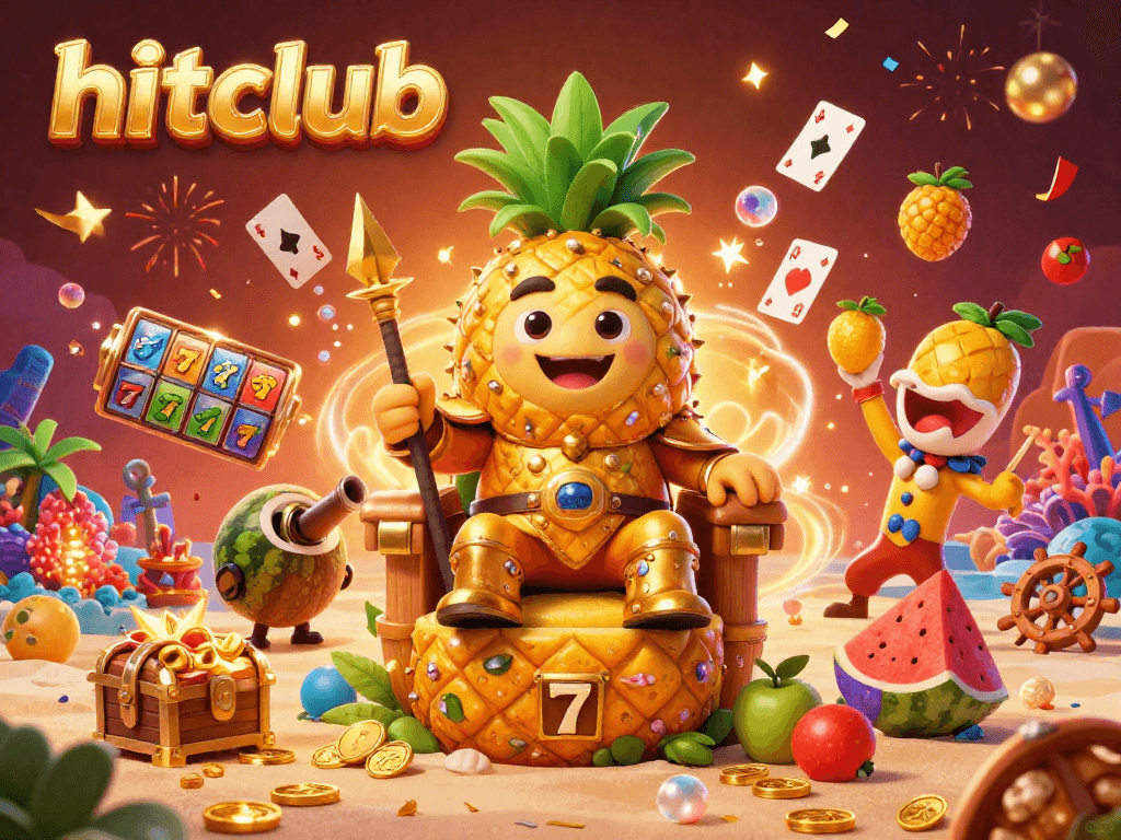 Experience the thrill at hitclub beach casino with golden pineapple king and bursting treasures.