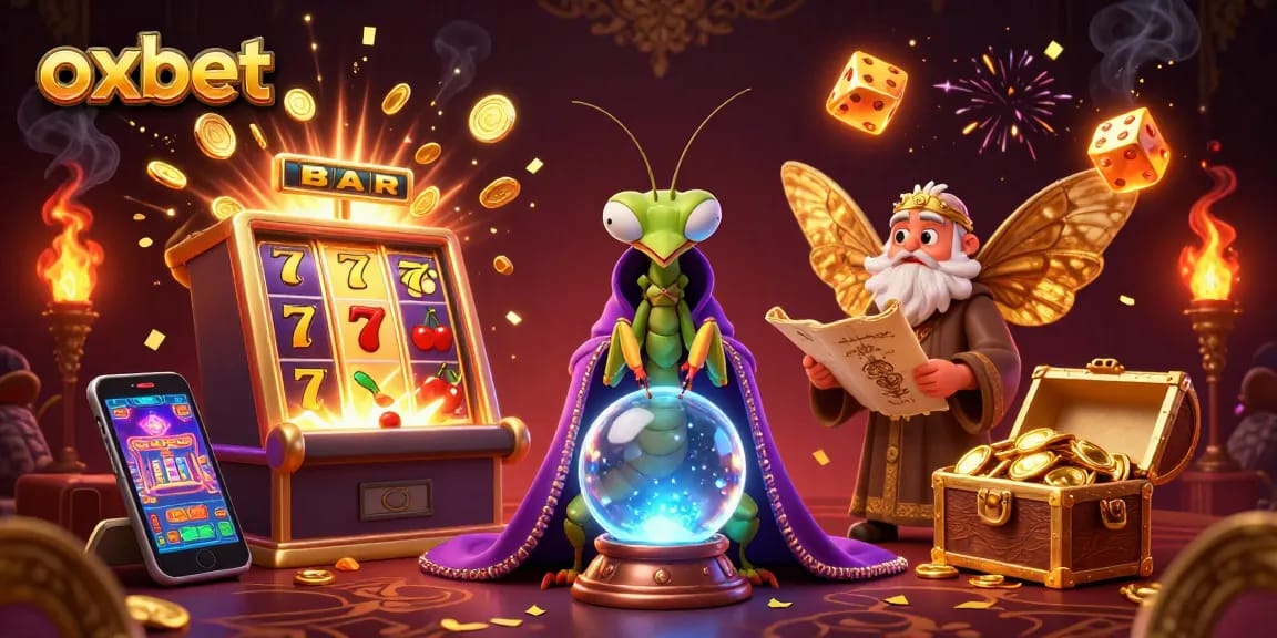 Engage with vibrant oxbet casino magic featuring a mystic fortune teller and thrilling slot machine action.