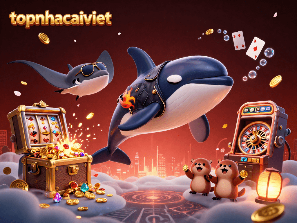 Experience thrilling gaming action at topnhacaiviet with charming sea creatures and vibrant casino elements.