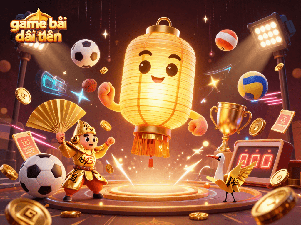 Engage in thrilling game bài đổi thưởng as golden lantern spirit guides your bets amidst vibrant casino elements.