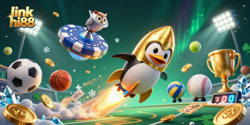 Boost your betting skills with link hi88 - dynamic 3D illustration showcasing a casino adventure.