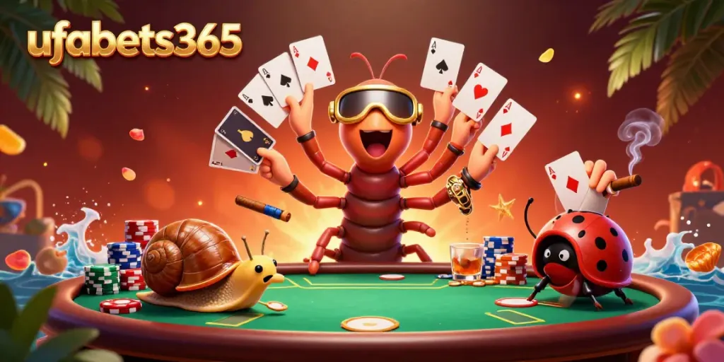 Experience thrilling card games at ufabets365 with a lively millipede dealer and high-rollers!