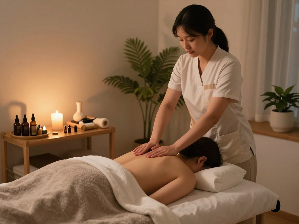 Experience a calming 스웨디시출장 with expert therapist in a serene home setting.