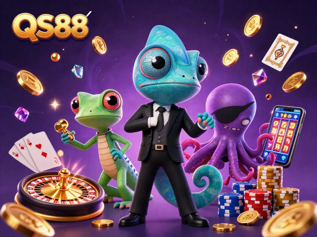 Experience thrilling casino action with QS88's colorful characters and vibrant game elements.