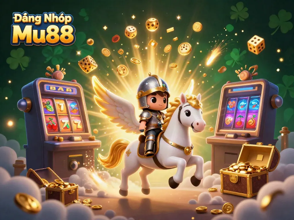 Experience thrilling gameplay with Đăng Nhập Mu88 and dynamic casino elements in a vibrant 3D scene.