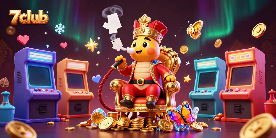 Engage at 7 club with a vibrant gaming scene featuring playful characters and casino elements