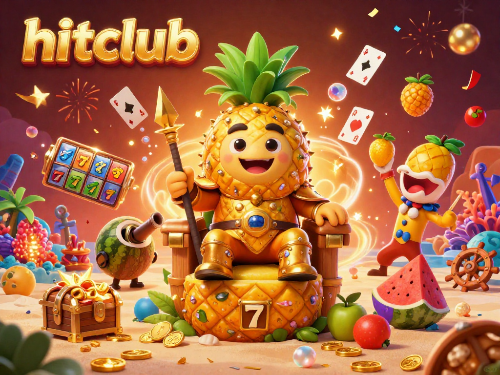 Experience the thrill at hitclub beach casino with golden pineapple king and bursting treasures.
