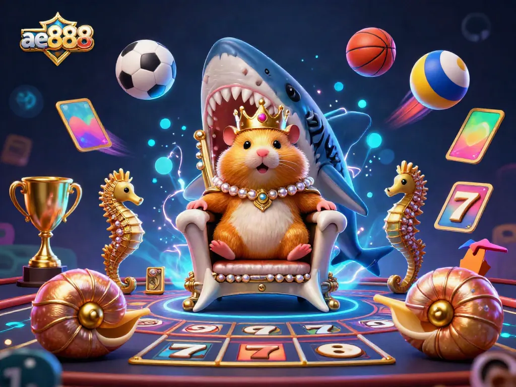 Experience the vibrant world of ae888 with golden hamster king and dynamic sports betting elements.