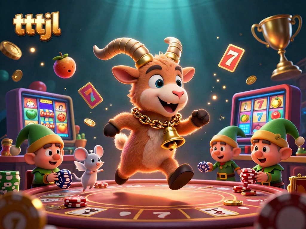 Engage with thrilling slot action at tttjl featuring a festive Krampus goat in a dynamic casino.