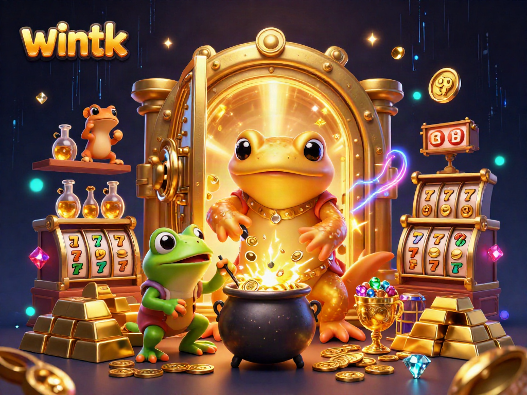 Experience the thrilling world of wintk with a magical 3D casino scene overflowing with gold and excitement.