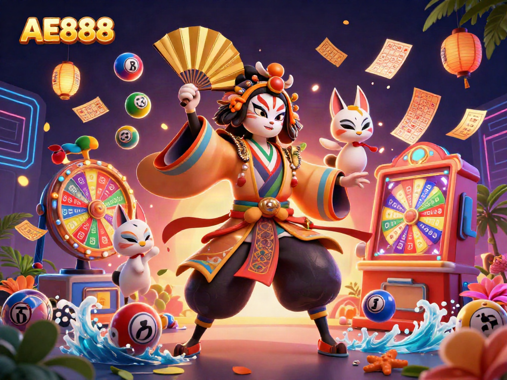 Experience vibrant AE888 online casino action with colorful game elements and dynamic characters.