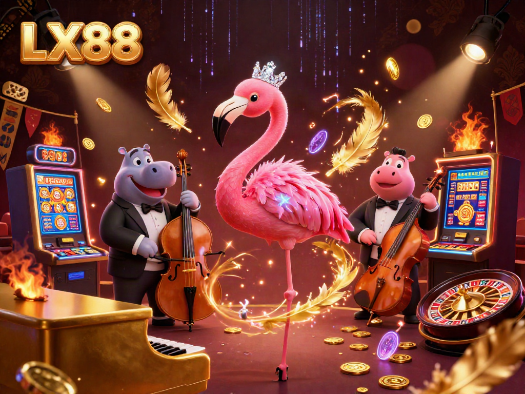 Experience the vibrant culture of gambling at LX88 with lively animated characters and action-packed casino elements