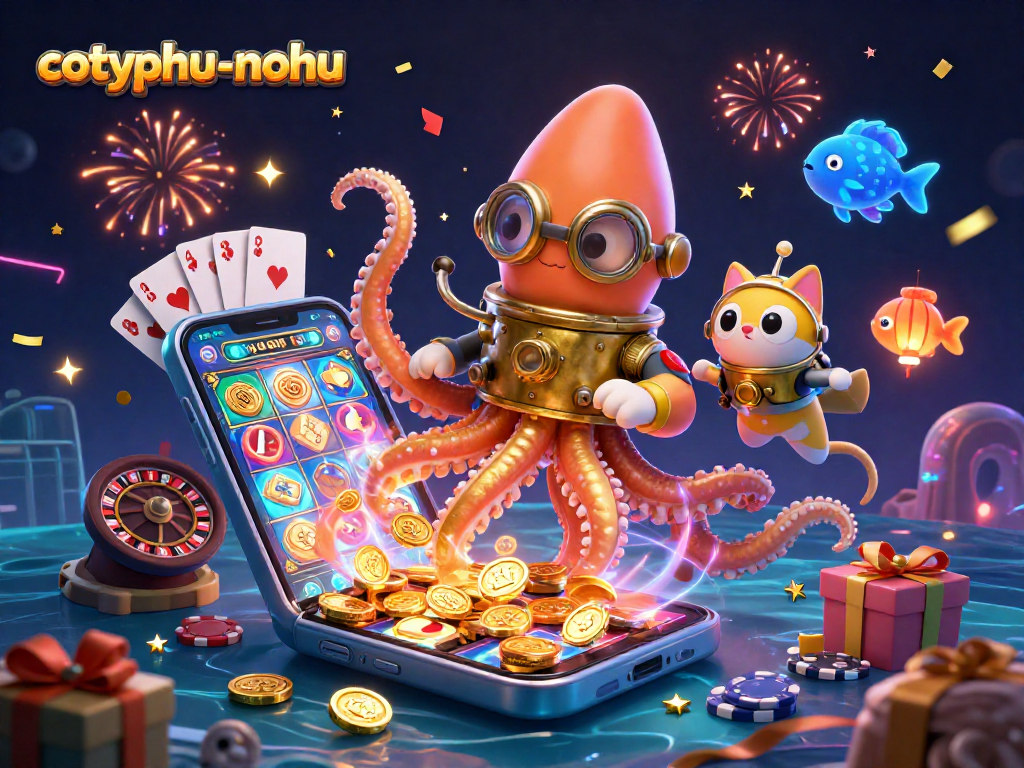 Engage in cotyphu-nohu as a colossal kraken and diving cat unleash immersive gaming excitement!