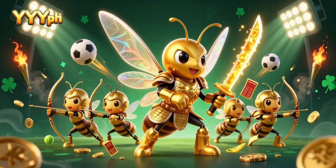Experience thrilling sports betting with YYYph featuring a golden hornet samurai in action.