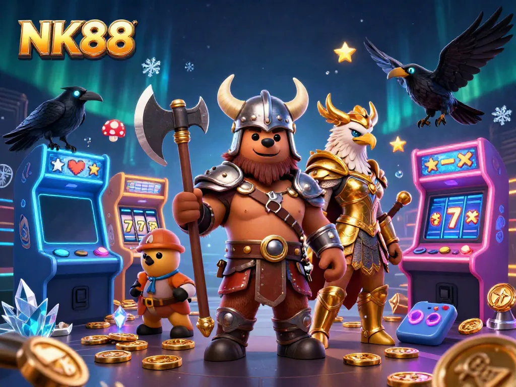 Experience the excitement of NK88 with a vibrant casino scene featuring rich characters and gameplay