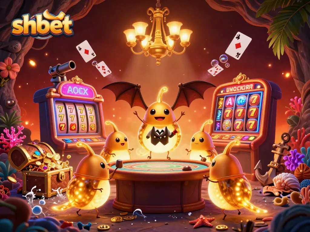 Join the fun at sh bet with glowworms lighting up an exciting cave casino scene filled with action.