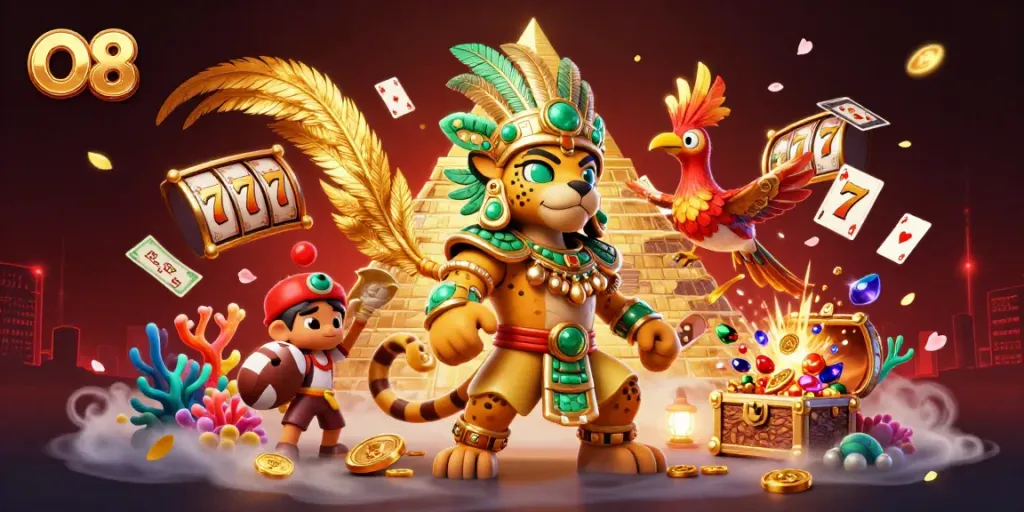 Bet on O8 with vibrant 3D slots, winning opportunities, and captivating gaming elements.