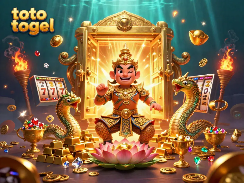 Engage in the thrilling world of toto togel with vibrant casino-style elements and enchanting characters.