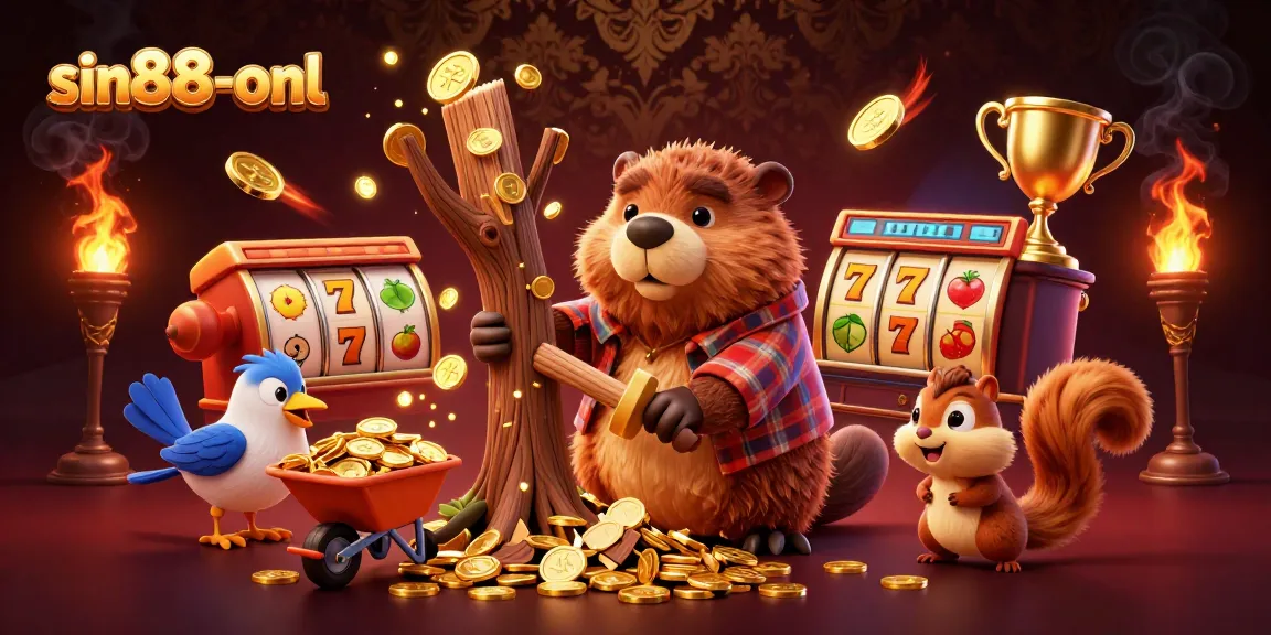 Engage in thrilling gameplay with sin88-onl, as characters celebrate winning streaks with golden coins and lucky symbols.