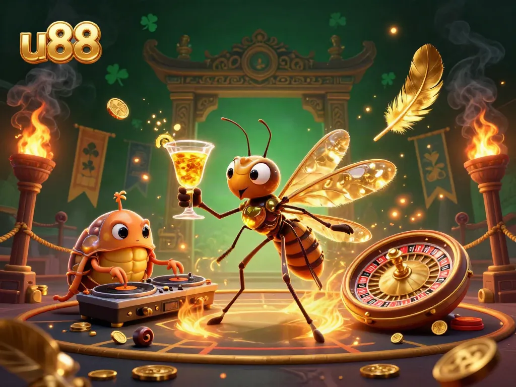 Experience exciting gaming adventures with u88; vibrant 3D casino illustration showcasing unique characters.