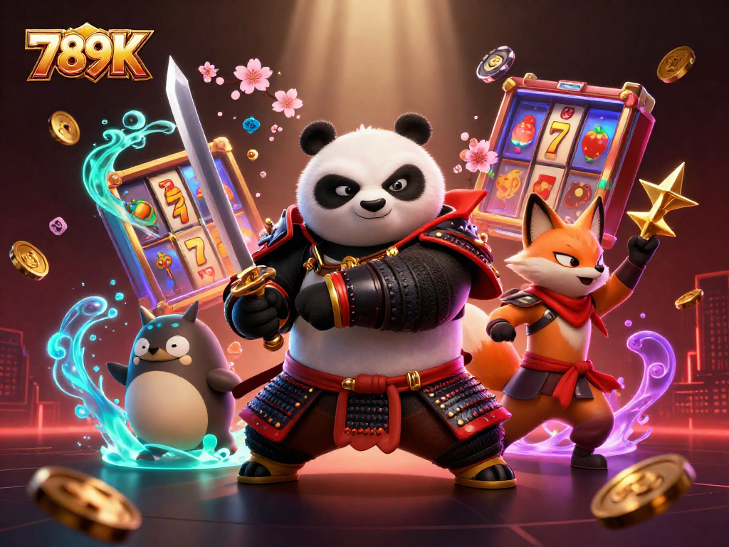 Engage in thrilling slots at 789K with samurai panda, ninja fox, and magical tanuki.