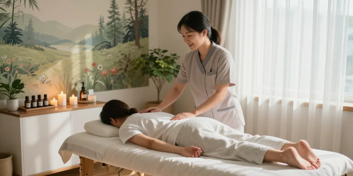Professional 논현동출장안마 therapist providing a relaxing massage in a serene setting with essential oils.