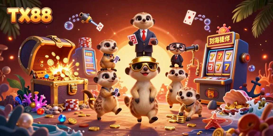 Experience excitement with TX88 as meerkats dealer dynamic casino action packed with slots and treasure details.