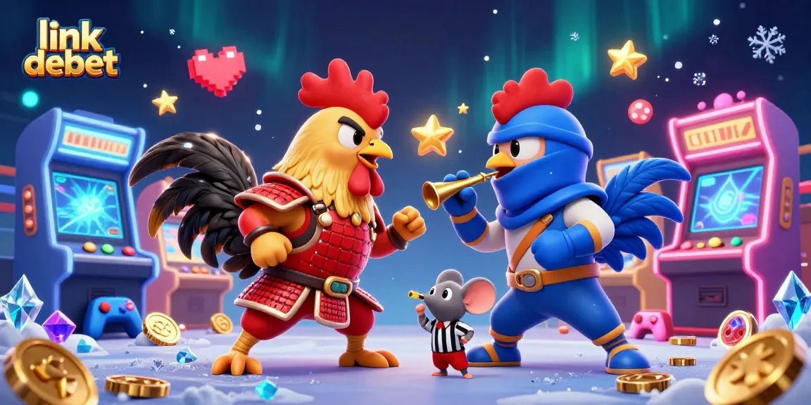 Immerse yourself in a thrilling duel with link debet's roosters, arcade games, and dynamic casino elements!
