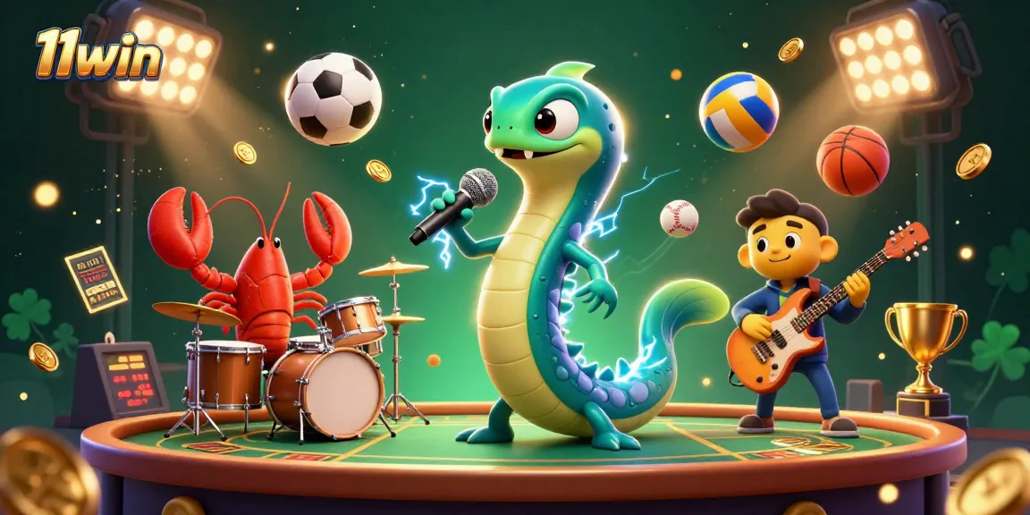 Experience thrilling action at 11win's underwater casino scene featuring dynamic 3D characters and gambling elements.