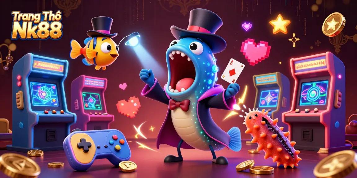Engage in thrilling gambling adventures at Trang Chủ Nk88 with vibrant casino elements and magical characters.