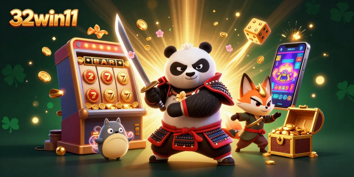 Experience thrilling wins with 32win11 in a vibrant 3D casino scene filled with excitement and rewards.