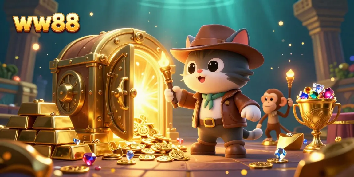 Experience thrilling gameplay at ww88 with a 3D cartoon explorer uncovering casino treasures.