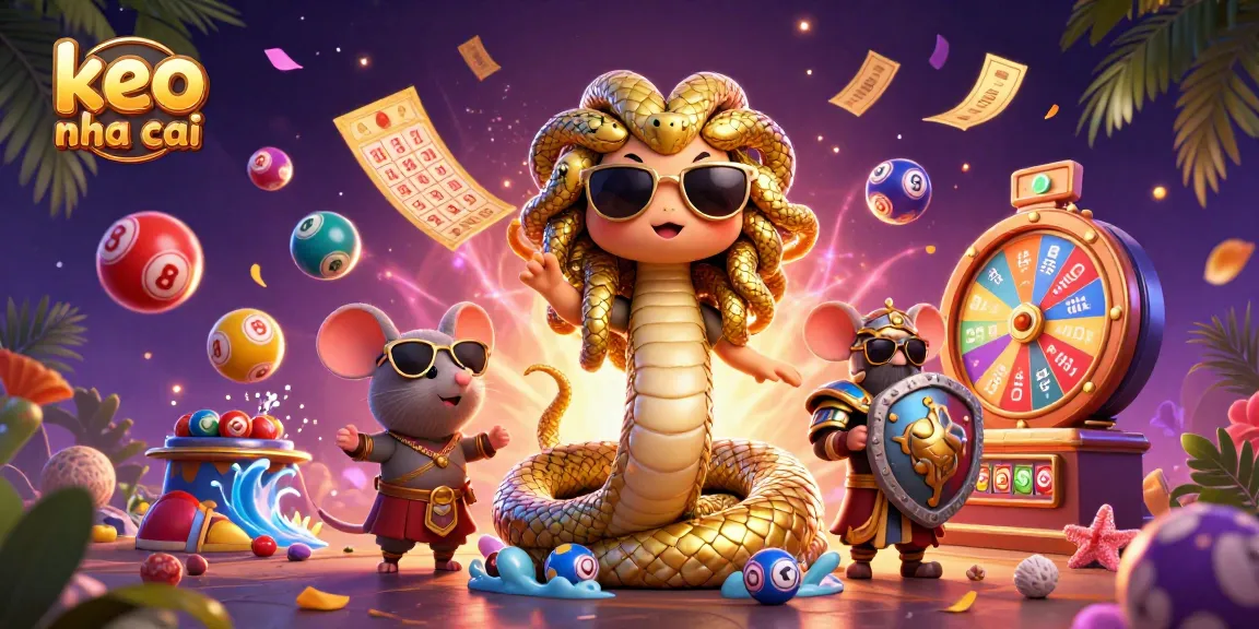 Bet on keo nha cai with lively casino elements featuring Medusa and a warrior mouse.