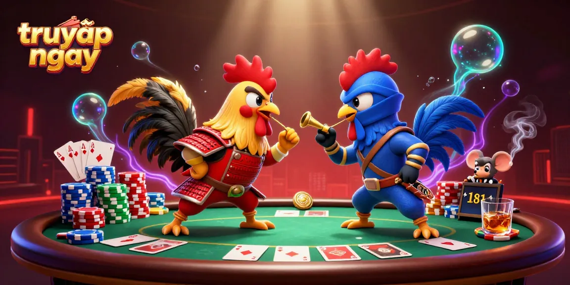 Join in the excitement and truy cập ngay to the ultimate showdown between roosters in a vibrant casino game environment.