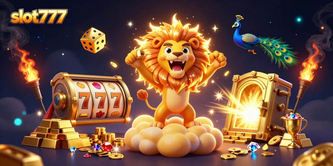 Experience the thrill with slot777's vibrant illustration showcasing energetic slot game elements and iconic symbols.