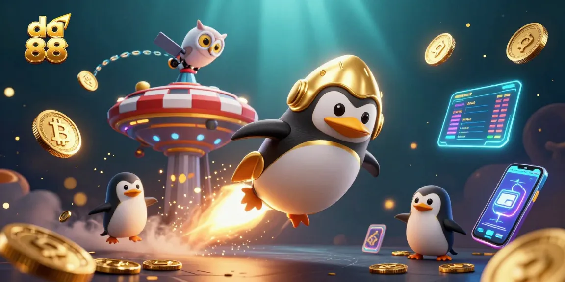 Win big at da 88 with a golden penguin racing towards a cosmic casino!