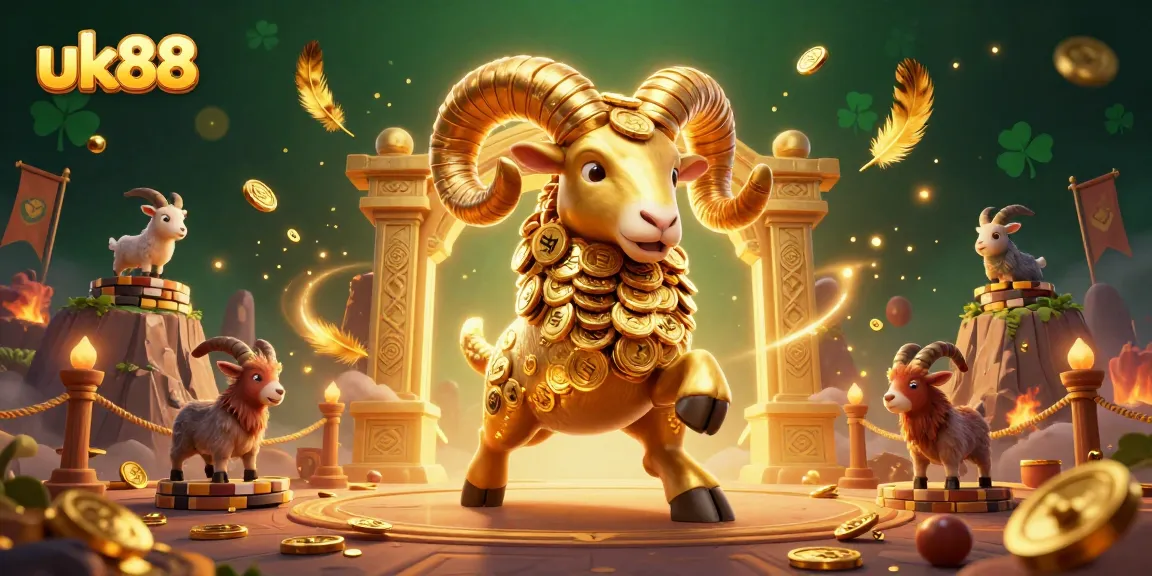 Engage in epic wins with UK88 in this vibrant 3D casino illustration featuring golden elements and dynamic action.