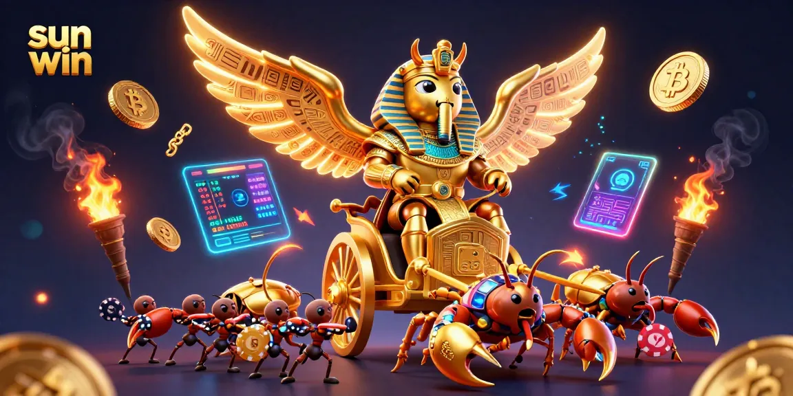 Experience strategic gameplay at sun win with a vibrant casino-themed illustration featuring captivating characters.