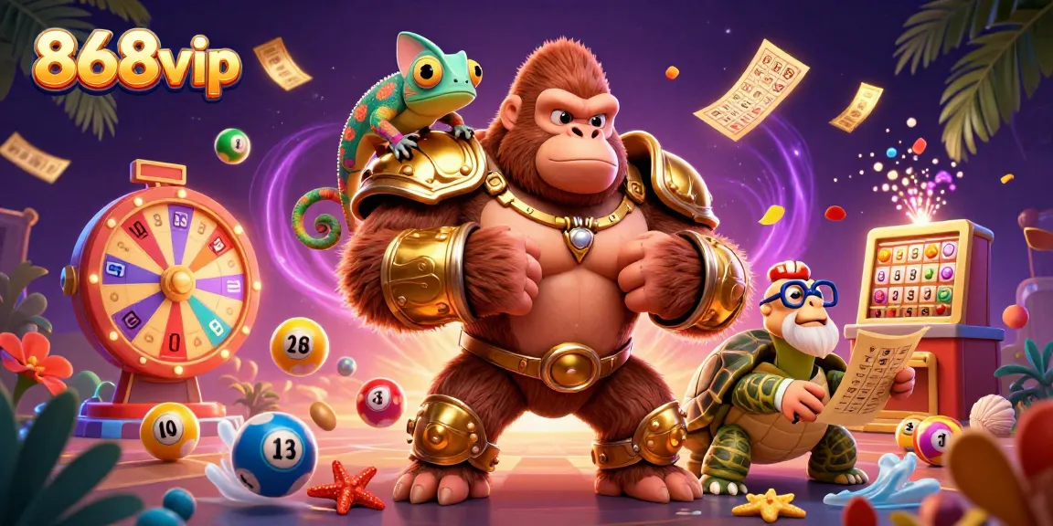 Experience thrilling games at 868vip with a vibrant scene of action-packed casino elements.