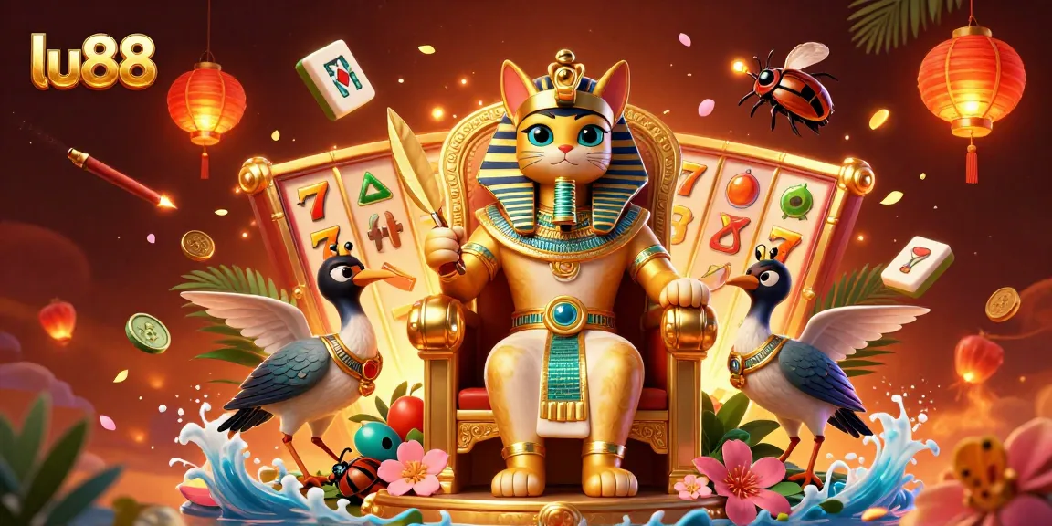 Experience thrilling moments at lu88 with a vibrant casino scene featuring slot reels and dynamic characters.
