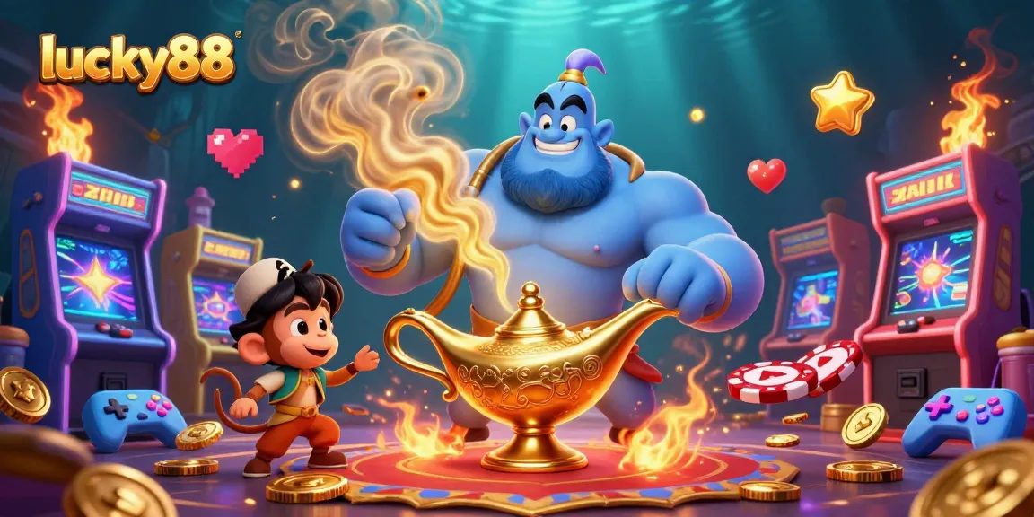 Engage in thrilling gameplay at lucky88 with vibrant characters and casino elements in a dynamic setting.