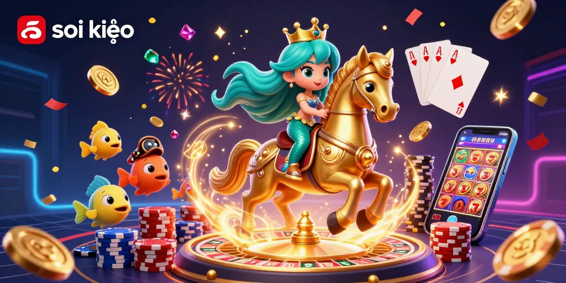 Experience exciting sports betting action with soikeo featuring colorful characters and vibrant casino elements.