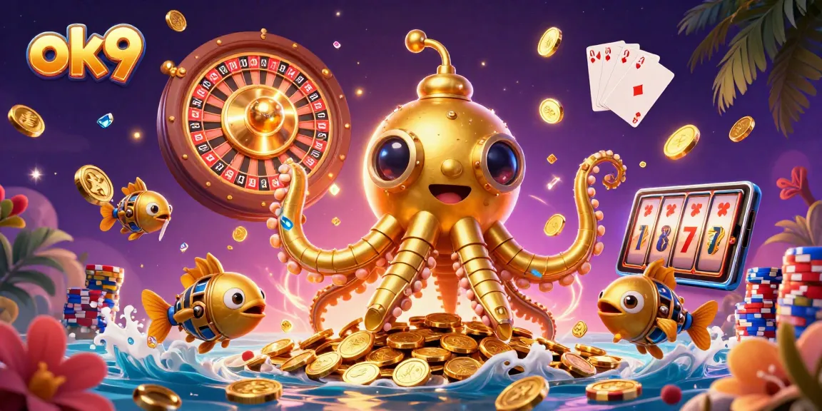 Spin to win with ok9 at this vibrant casino scene filled with riches and excitement!