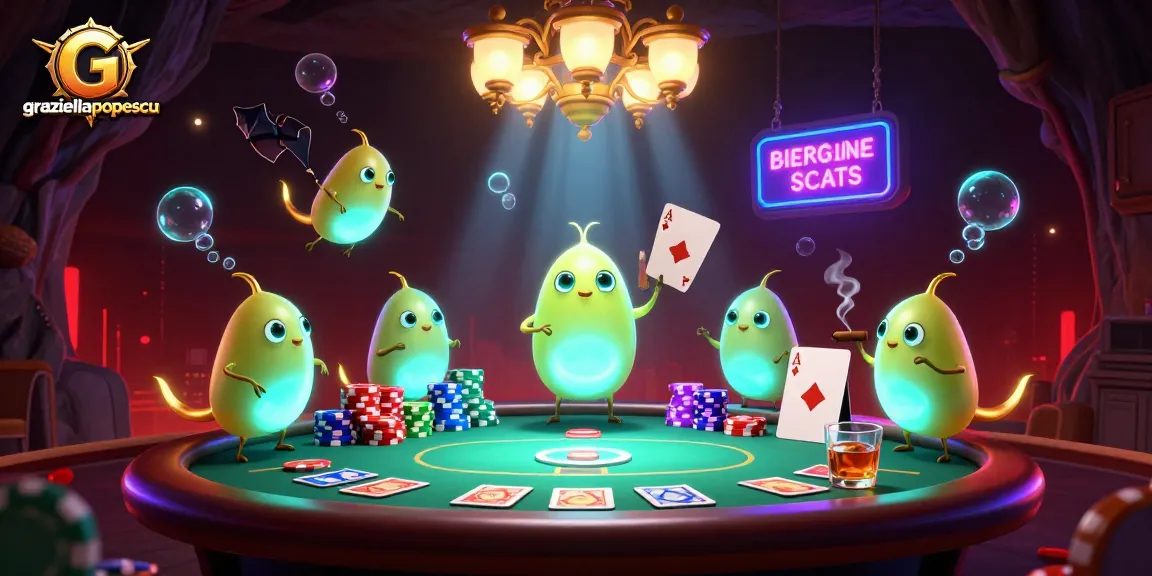 Experience graziellapopescu's vibrant casino ambiance with glowworms and poker elements.