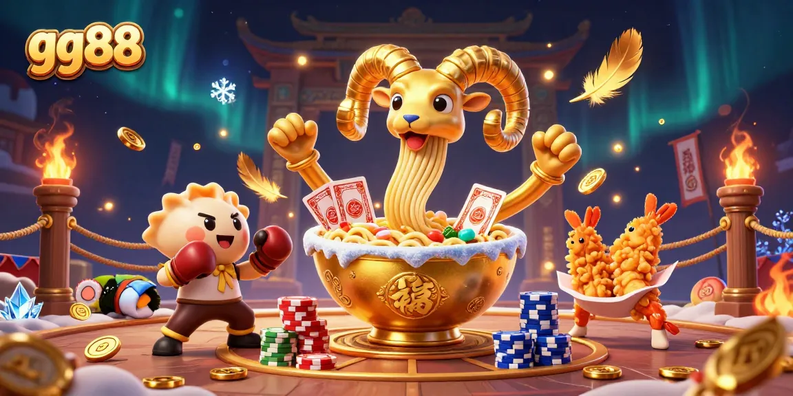 gg88's dynamic casino scene featuring vibrant characters engaging in lively gambling activities.
