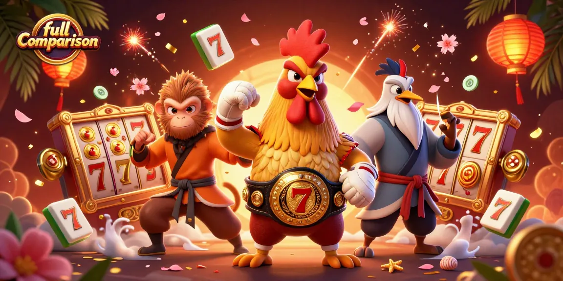 Engage in slots action with a full comparison of illustrated characters in a vibrant casino scene.