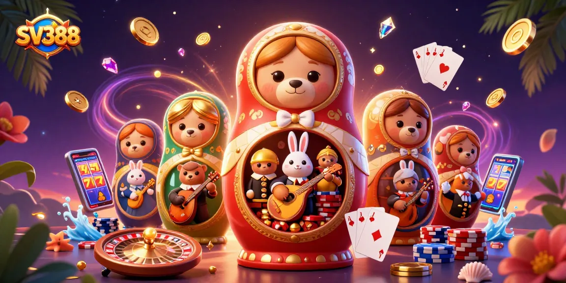 Experience SV388's immersive gambling environment with vibrant casino characters and exciting games.