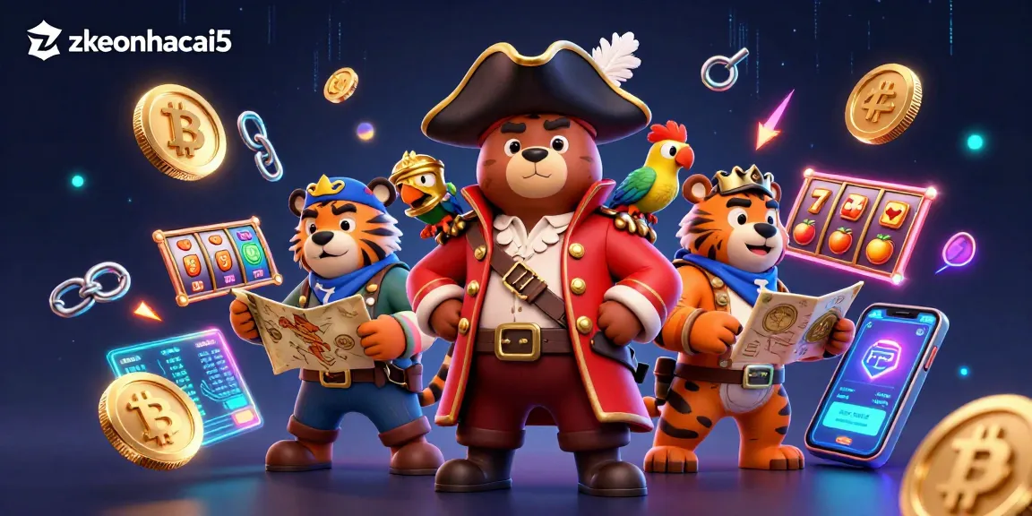 Experience thrilling slot adventures with zkeonhacai5, featuring pirate characters amidst vibrant casino elements.